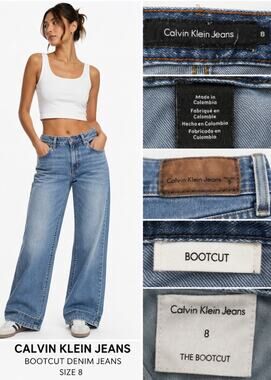 Vtg Y2K Indie Calvin Klein Jeans Women's Bootcut Jeans Size 8 Medium Wash Denim